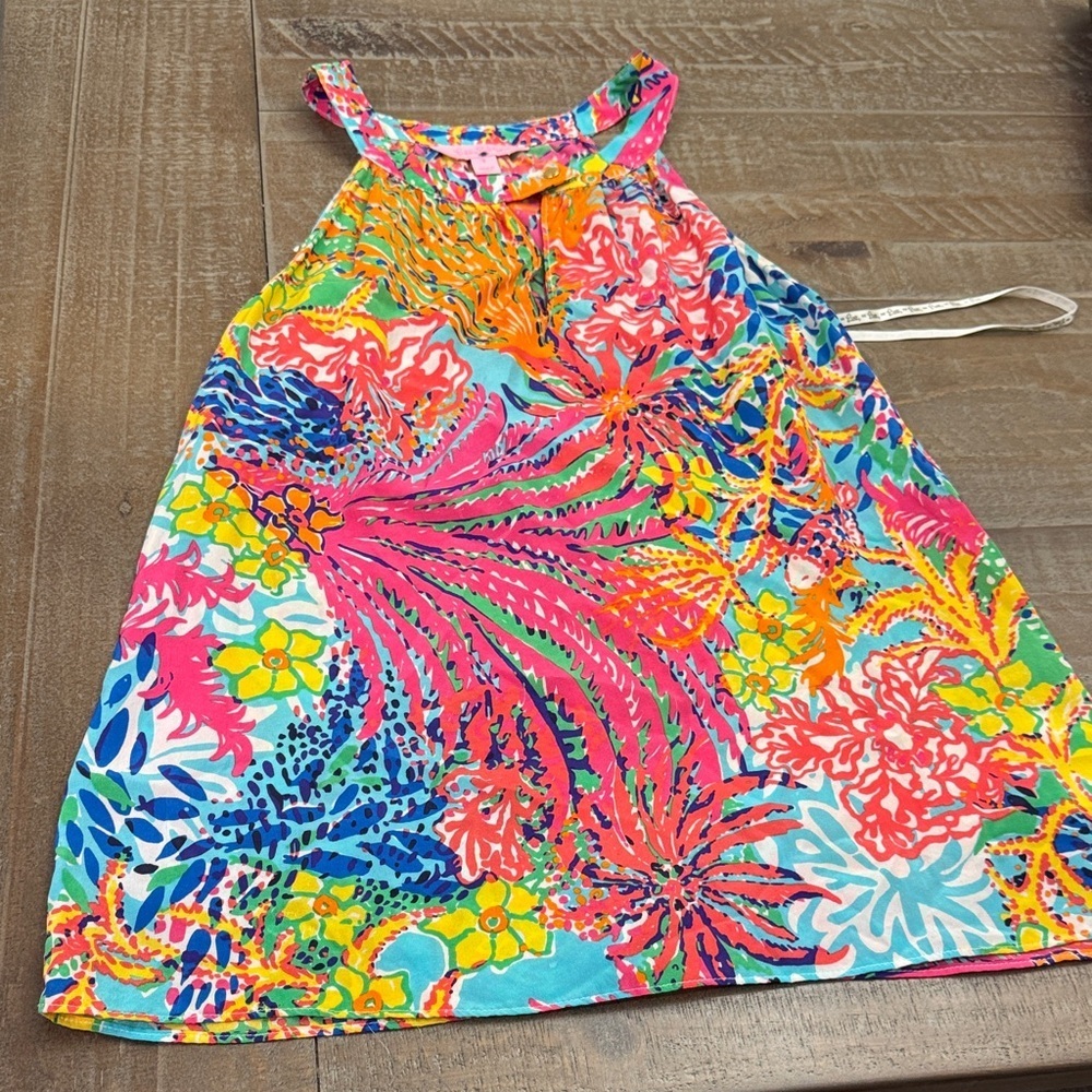 Lilly Pulitzer Sz XS Rogan Top Fishing For Compliments Halter Top
Silk